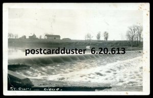 h5048 - ST. OURS Quebec 1920s River Dam. Real Photo Postcard