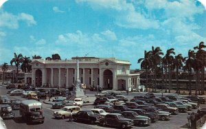 Panama  PANAMA CITY RAILROAD STATION  Pacific Terminal~Train~50's Cars  Postcard