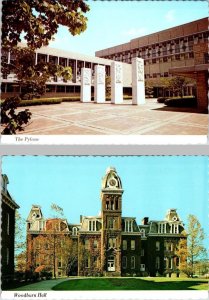 2~4X6 Postcards WV Morgantown UNIVERSITY OF WEST VIRGINIA Pylons~Woodburn Hall