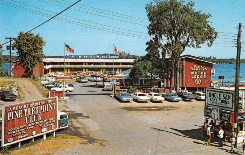 Alexandria Bay New York Captain Thomson's Motor Lodge Vintage Postcard AA40804