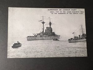 Mint RPPC Postcard Surrender of German Fleet Kings Visit to HMS Elizabeth WW1