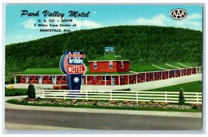 Huntsville Alabama AL Postcard Park Valley Motel Memorial Parkway c1960 Vintage