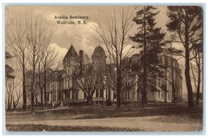 c1910 Acadia Seminary Wolfville Nova Scotia Canada Antique Unposted Postcard