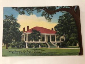 1940s BEAUVOIR JEFFERSON DAVIS HOME Gulfport Biloxi Mississippi Unpost Postcard