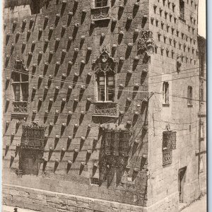 c1920s Salamanca, Spain Casa de las Conchas Shell Facade Gothic Stone Brick A351