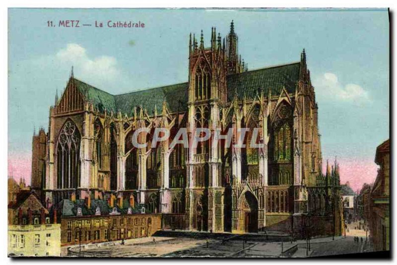 Old Postcard Metz Cathedral