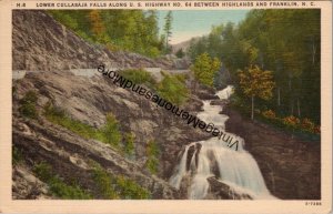 Lower Cullasaja Falls Between Highlands & Franklin NC Postcard PC243