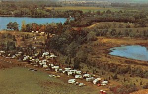 Howe Indiana Twin Mills Resort Trailer Park Aerial View Postcard AA35066