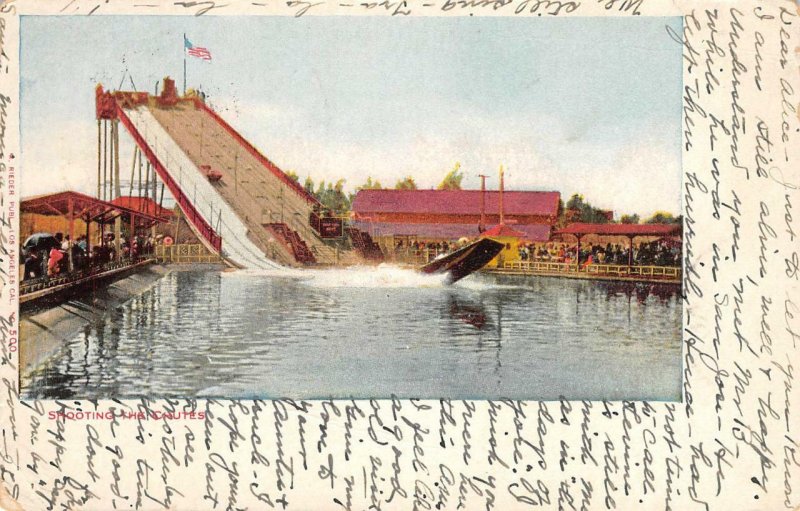 Shooting The Chutes Los Angeles Amusement Park Ride 1905 Vintage Postcard