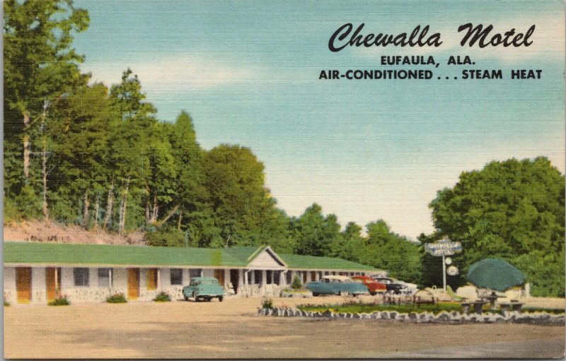 Chewalla Motel Eufaula Alabama Postcard PC479