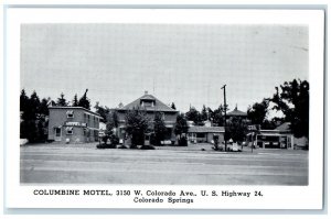 Columbine Motel Roadside Colorado Springs Colorado CO Unposted Vintage Postcard