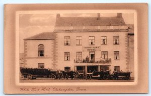 OKEHAMPTON, Devon, England UK ~ WHITE HART HOTEL c1910s Autos  Postcard