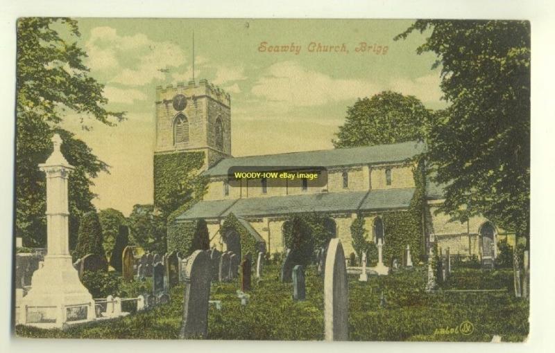 cu1054 - Scawby Church , Brigg , Yorkshire - postcard