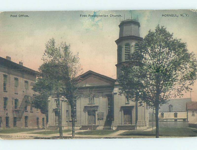 Divided-Back CHURCH SCENE Hornell New York NY p5320