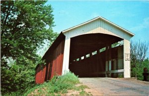 Historic Coal Creek Bridge Parke County Lodi Indiana Scenic Chrome Postcard 