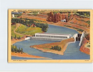 Postcard Power Plant, Bonneville Dam, Columbia River