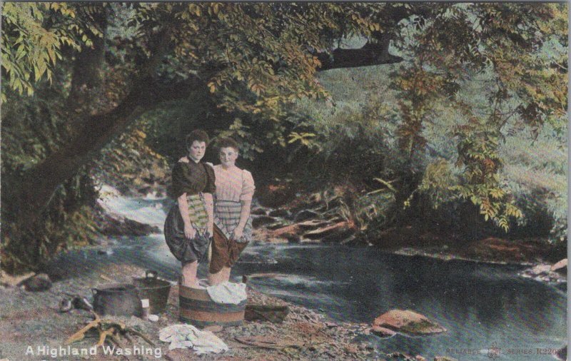 Rural Life Postcard - Scottish Working Women, Highland Washing  DC643