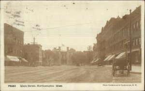 Northampton MA Main St. P6483 c1910 Real Photo Postcard