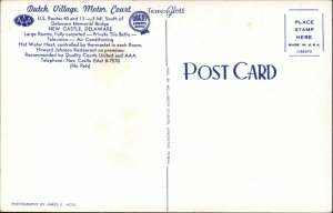 New Castle Delaware DE Motel Vintage Postcard