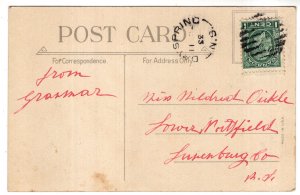 Valentine Thoughts, Bluebird, Valentine, Used 1933 Nova Scotia Split Ring Cancel