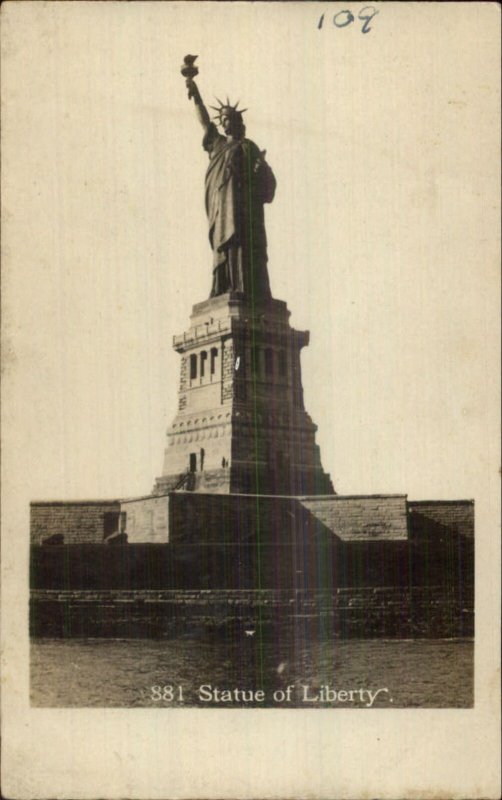 New York City Statue of Liberty #881 c1910 Real Photo Postcard