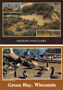 2~4X6 Postcards Green Bay, WI Wisconsin  WILDLIFE SANCTUARY Aerial View & Ducks