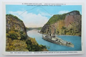 VINTAGE POSTCARD - THE GREAT GAILLARD CUT PANAMA CANAL