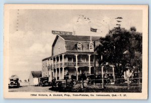 Temiscouata Quebec Canada Postcard Hotel Victoria Trois-Pistoles 1950