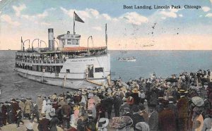 Steamer Boat Landing Lincoln Park Chicago Illinois 1915 postcard