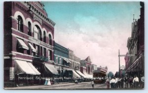 ALEXANDRIA, Indiana IN ~ Handcolored HARRISON STREET Scene  c1910s   Postcard