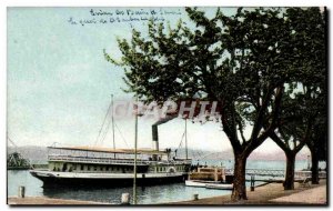 Old Postcard Evian les Bains Boat Geneva