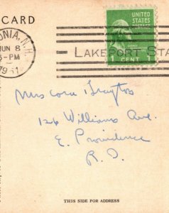 1951 Winnipesaukee Farm, Laconia New Hampshire NH Vintage Posted Cancel Postcard