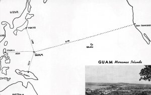 New Guinea Tokyo Map GUAM Marianas Islands Micronesia ca 1940s Vintage Postcard