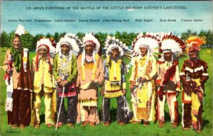 SD South Dakota  OGALLALA SIOUX INDIANS~Survivors Of Little Big Horn  Postcard