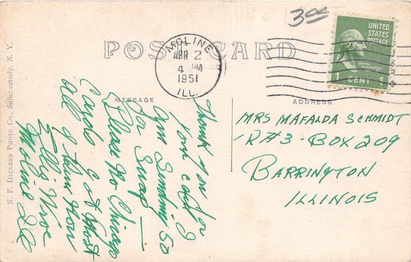 Illinois Il Real Photo RPPC Postcard 1951 MOLINE Camping Scene Tents