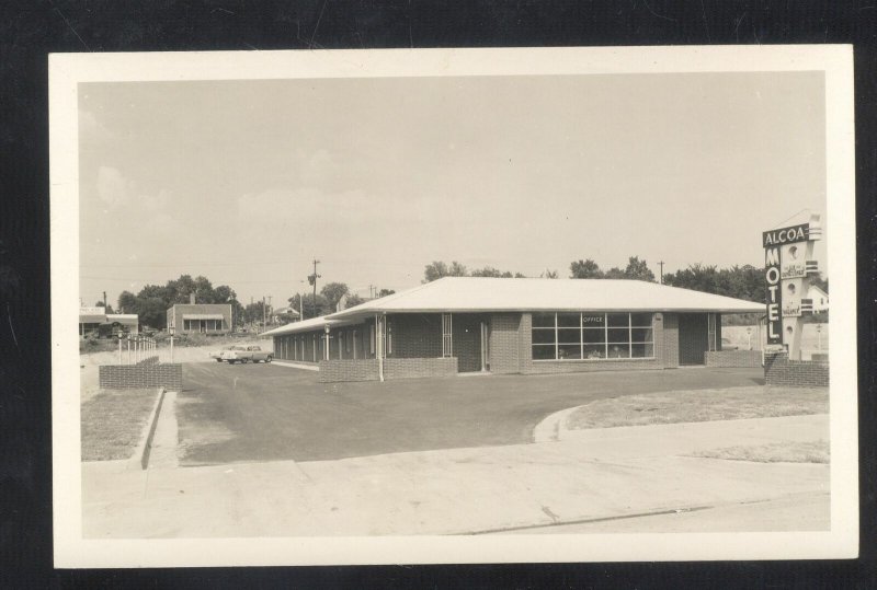 RPPC AKRON TENNESSEE ALCOA MOTEL ADVERTISING VINTAGE REAL PHOTO POSTCARD