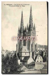 Old Postcard Quimper Fieches De La Cathedrale View From Jack & # & # 39hotel ...