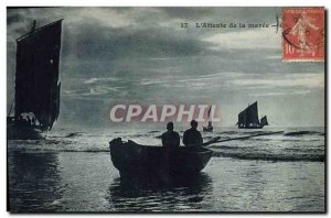 Old Postcard Fishing Boat # 39attente L & the tide