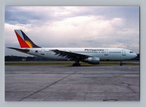 Airplane Postcard Philippines Airlines Airbus A300B4-103 Singapore Changi AD12