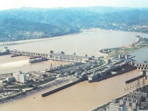 Gezhouba Key Water Control Project Yangtze River Hubei China Vintage Postcard