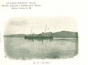 Postcard Italian Royal Navy Euridice Torpedo Cruiser