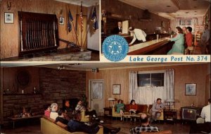 Lake George New York NY American Legion Bar Gun Rack Fraternal Vintage Postcard