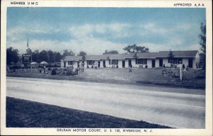 Riverside New Jersey NJ Delran Motor Court Motel Vintage Postcard