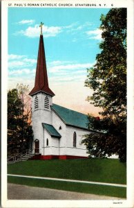 Vtg Staatsburg New York NY St Paul's Roman Catholic Church 1920s Postcard