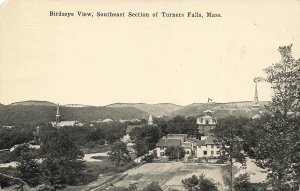 Turner Falls MA Southeast Section Birdseye View, Postcard