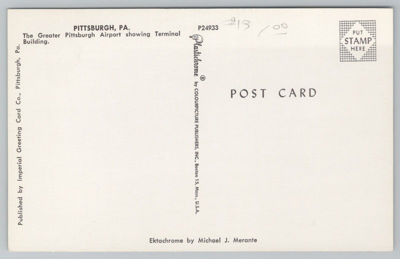 Aircraft~Greater Pittsburgh Airport~Terminal Building~Pittsburgh PA~Vintage PC 