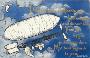 Postcard 1913 Airship Arts & Crafts saying 24-63