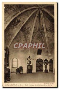 Postcard Old Cinq Mars I and Gothic Room of the Chateau My hist