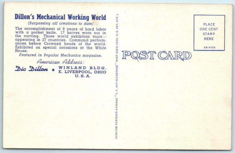 EAST LIVERPOOL, Ohio OH  Roadside DILLON'S MECHANICAL WORKING WORLD   Postcard