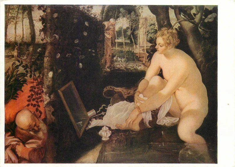 Postcard painting reproduction Tintoretto Sussana and the elders